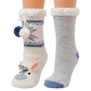 Cuddl Duds Sherpa Lined Critter Socks 2 Pack Unicorn